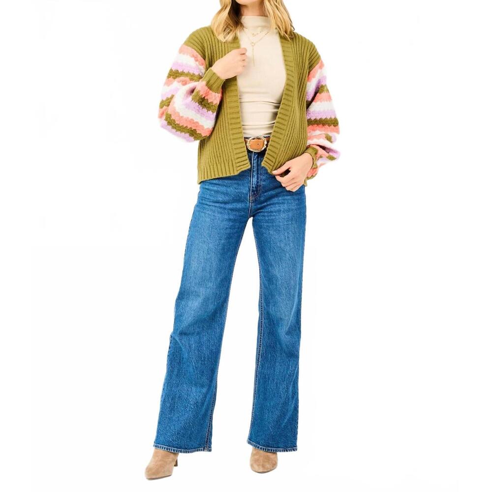 NEW MARY SQUARE pippa cardigan green sweater in green - Picture 5 of 5